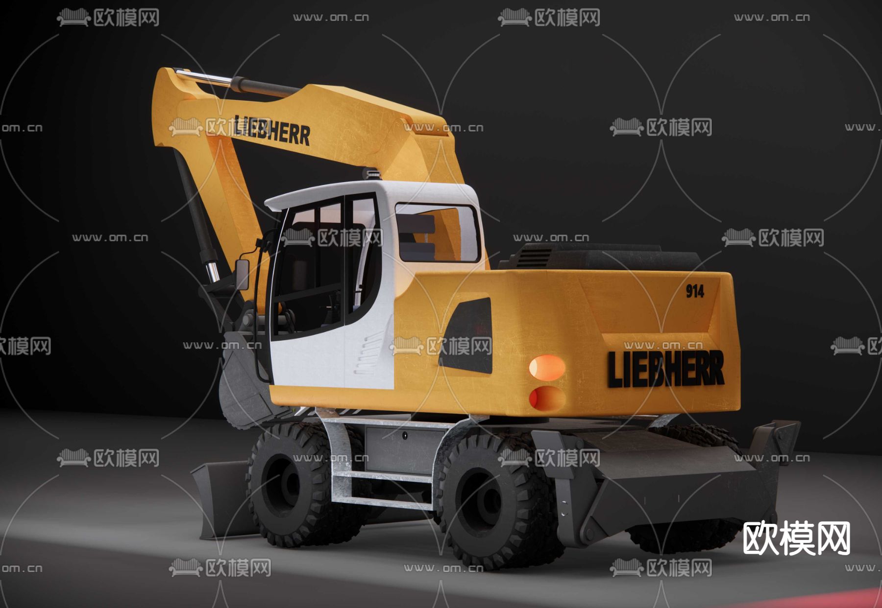 挖掘机 工程机械su模型下载（渲染图3）