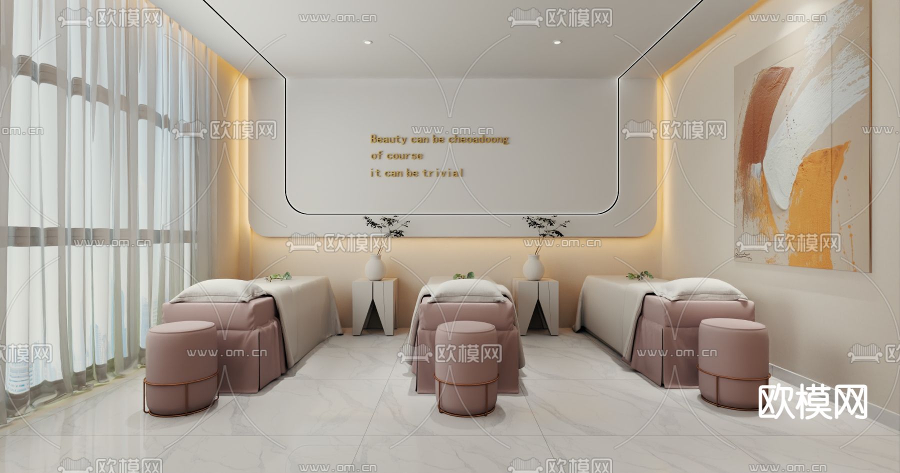SPA护理房 美容房3d模型下载（渲染图1）