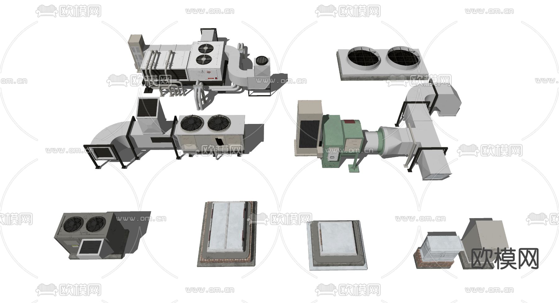 风扇 排风机 鼓风机 工业设备su模型下载（渲染图1）