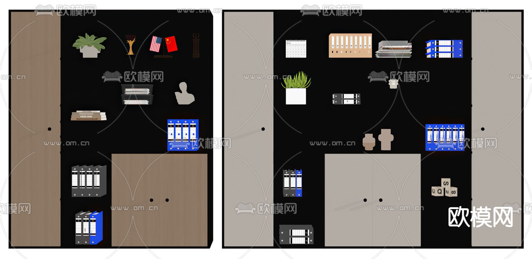现代文件柜su模型下载（渲染图2）