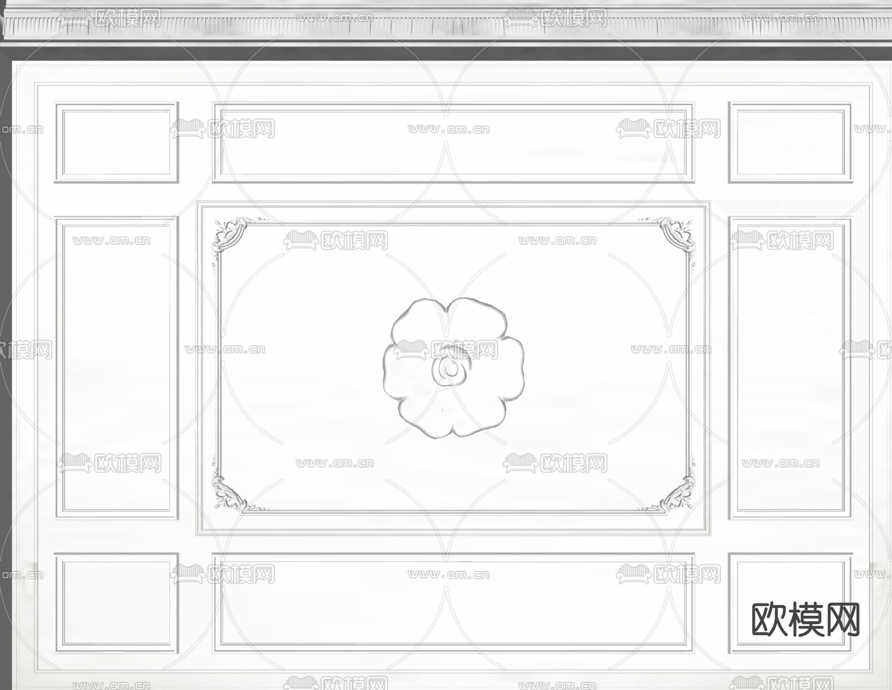 简欧石膏线条su模型下载（渲染图2）