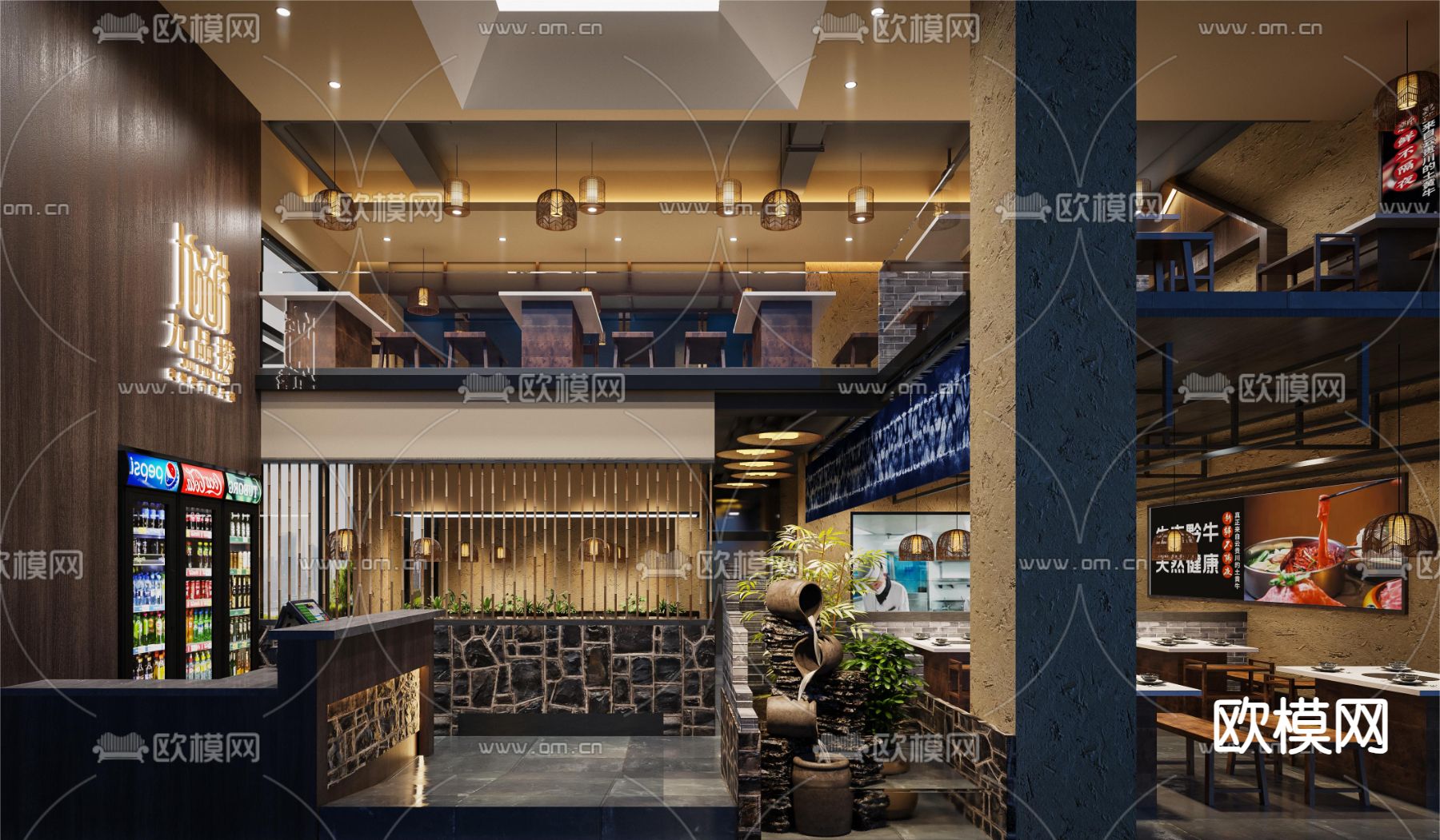 工业风快餐店3d模型下载