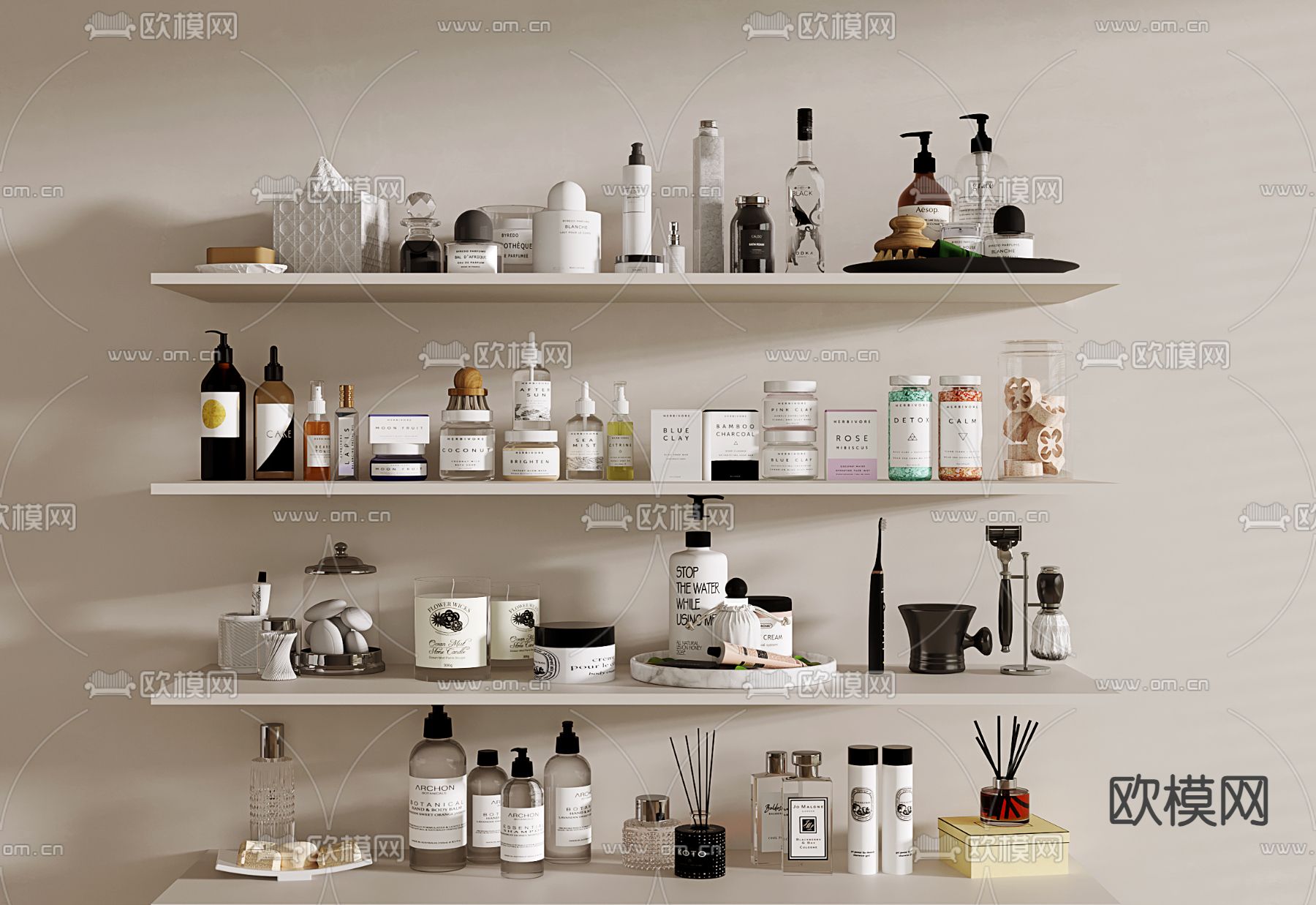 洗浴用品 沐浴露 洗发水3d模型下载