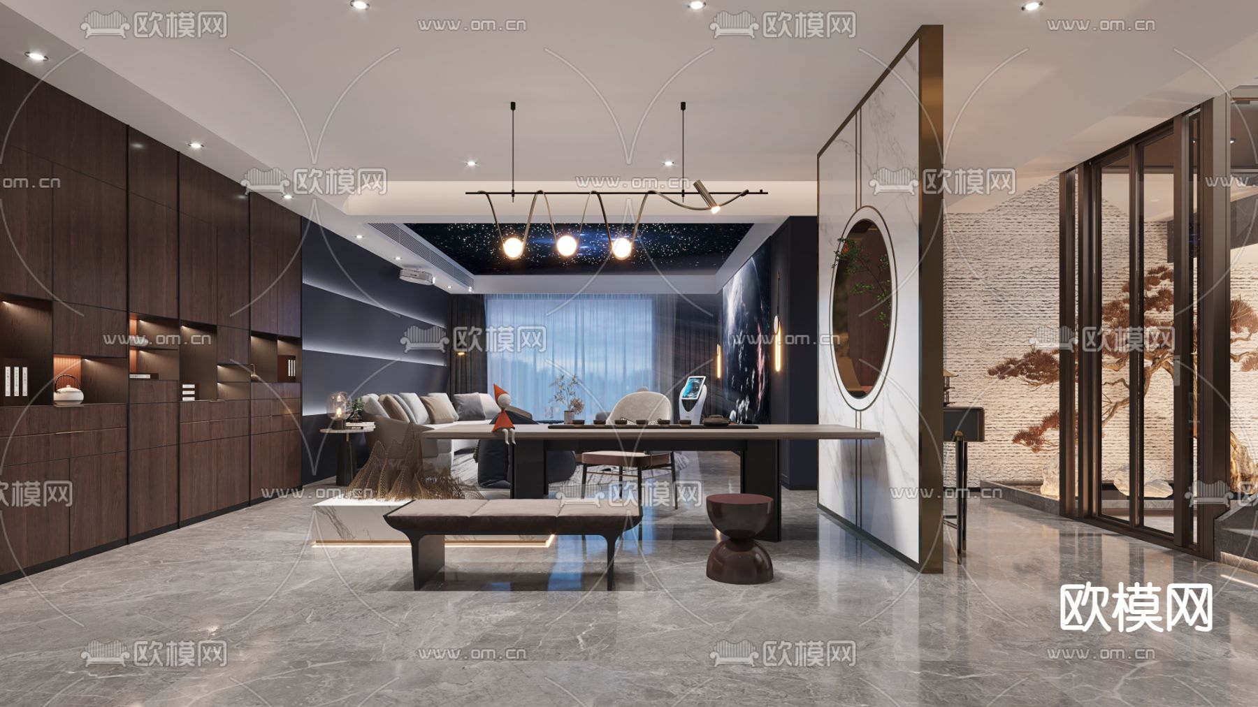 影音室 视听室 家庭影院3d模型下载（渲染图2）