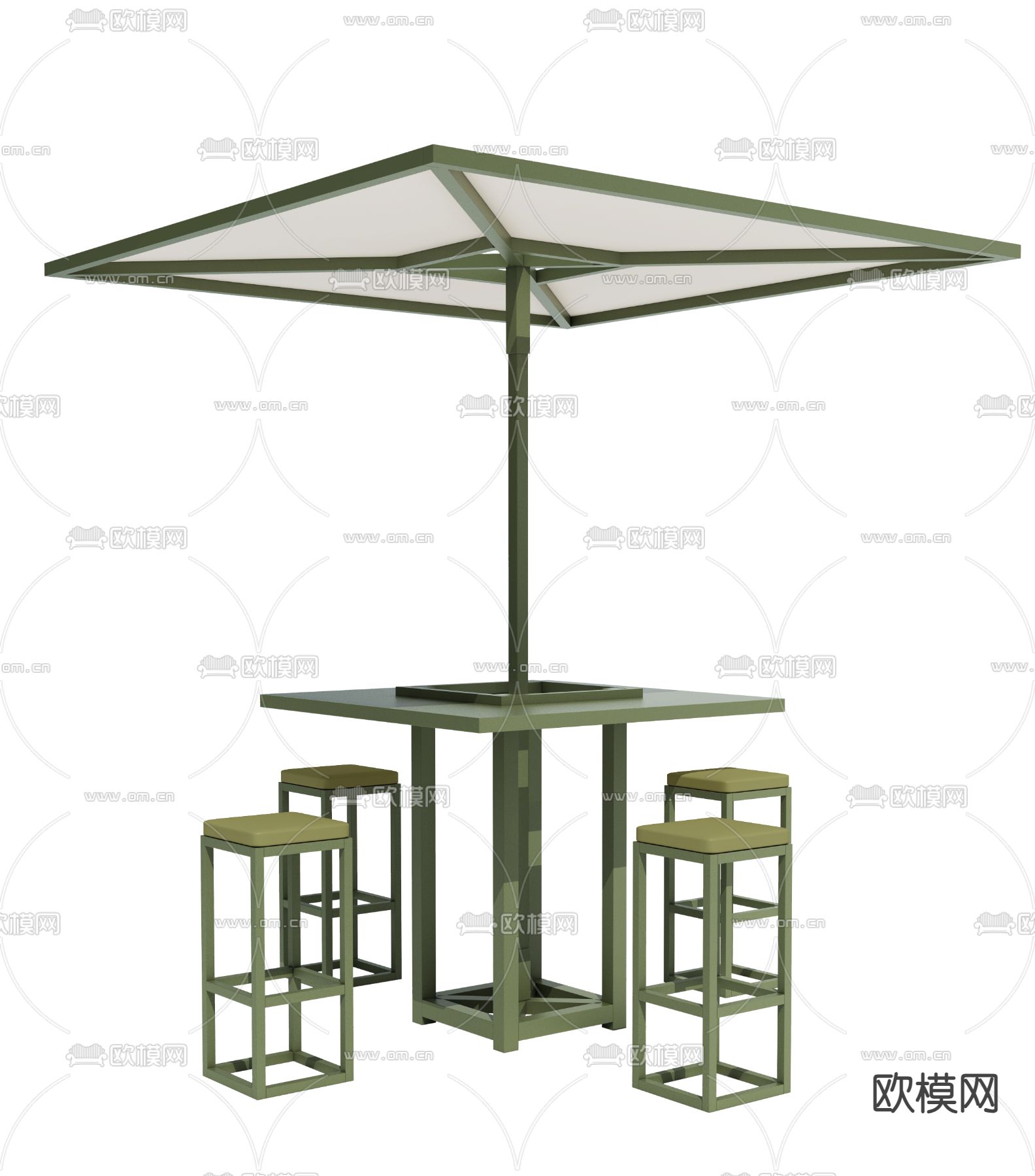 户外桌椅 遮阳伞 遮阳棚3d模型下载