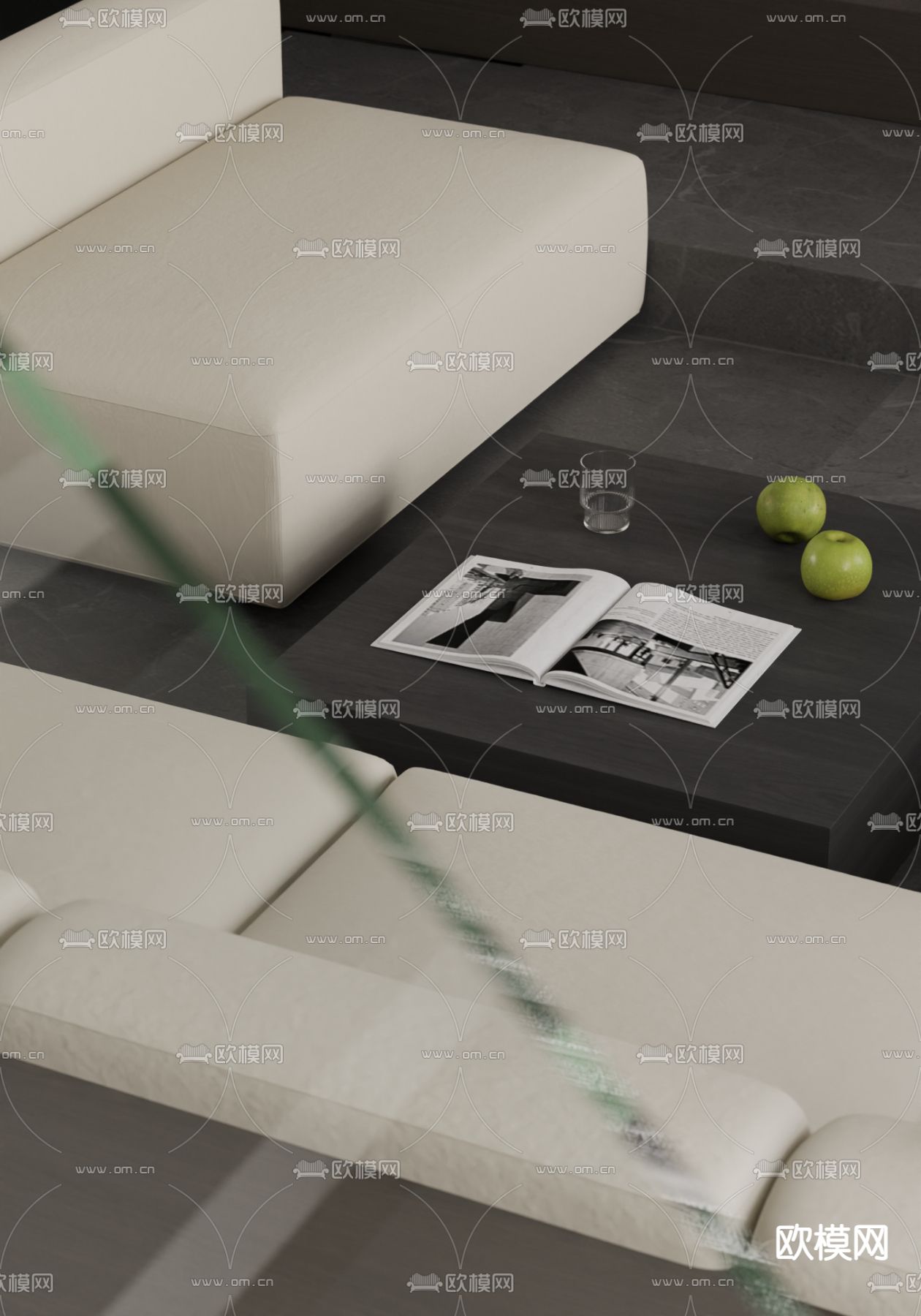 高级灰客餐厅su模型下载（渲染图6）