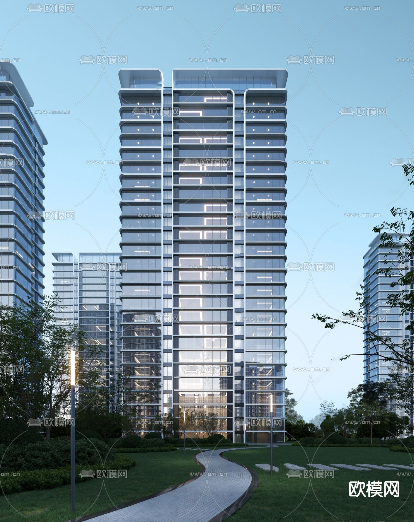 住宅楼外观3d模型下载