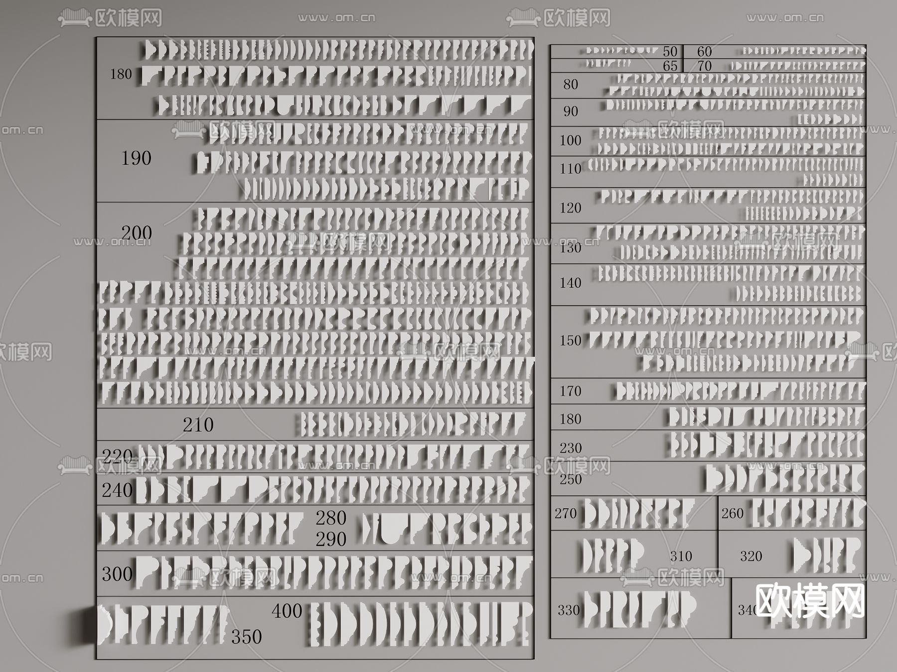 简欧石膏线 踢脚线 地脚线 天花角线3d模型下载
