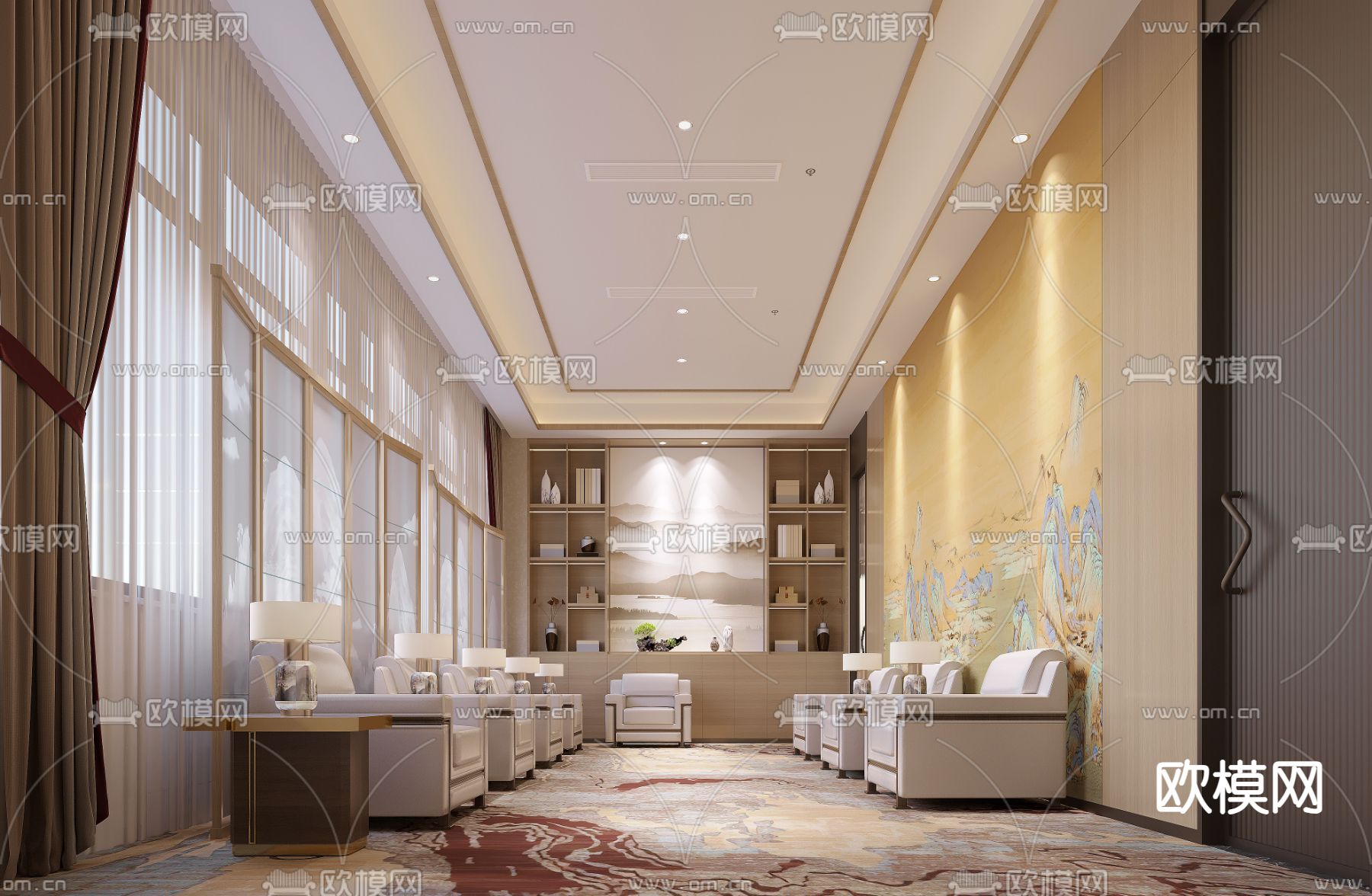 公共办公区 会议室 接待室3d模型下载（渲染图5）
