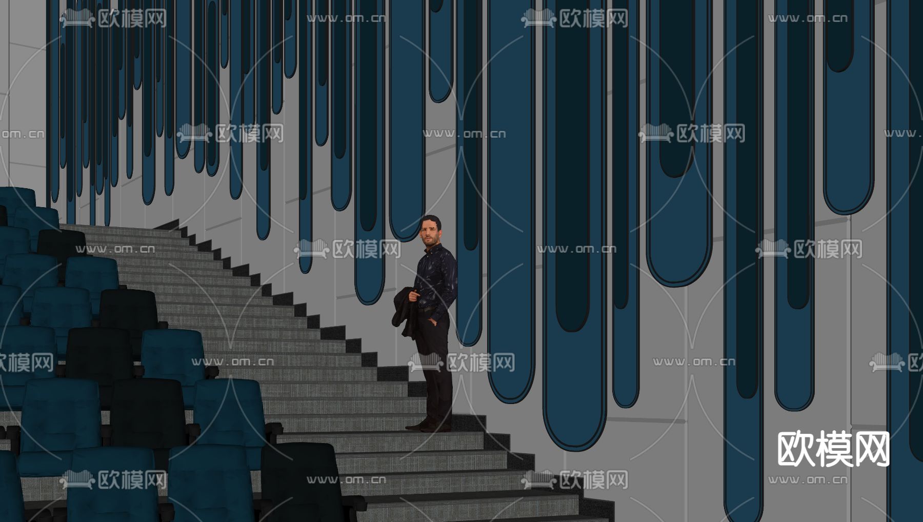 电影院影厅su模型下载（渲染图2）