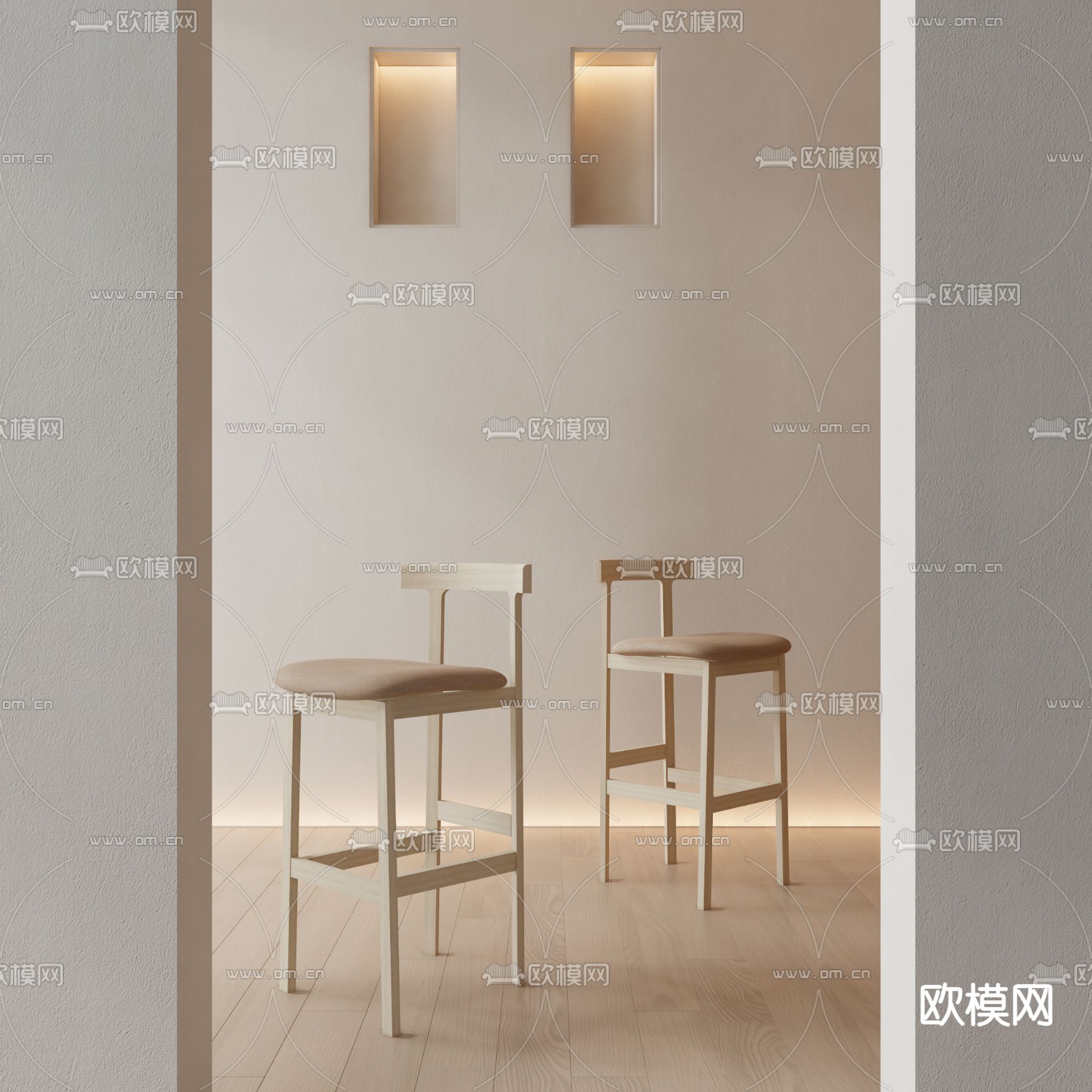 北欧吧椅 吧凳 高脚凳3d模型下载