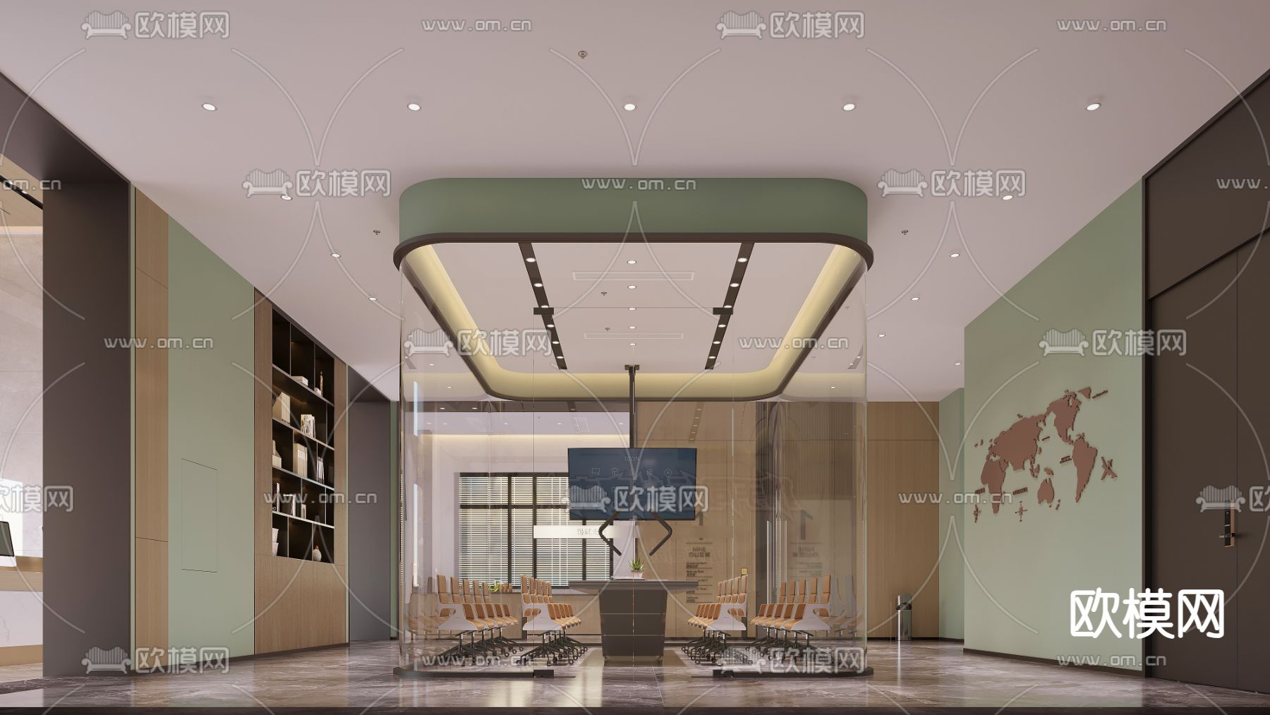 公共办公区 会议室 接待室3d模型下载（渲染图4）