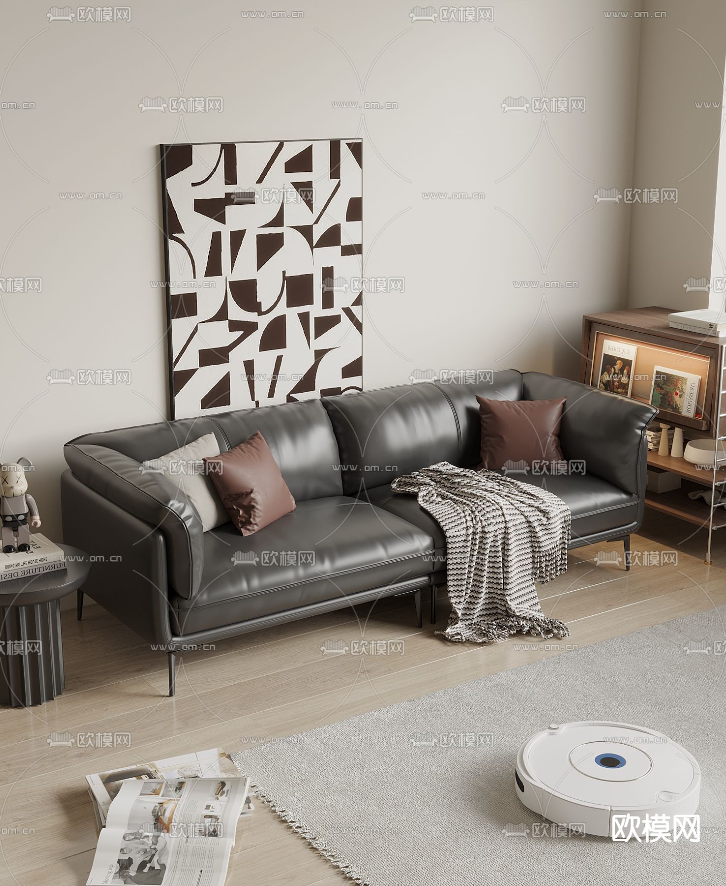 双人沙发 皮沙发3d模型下载