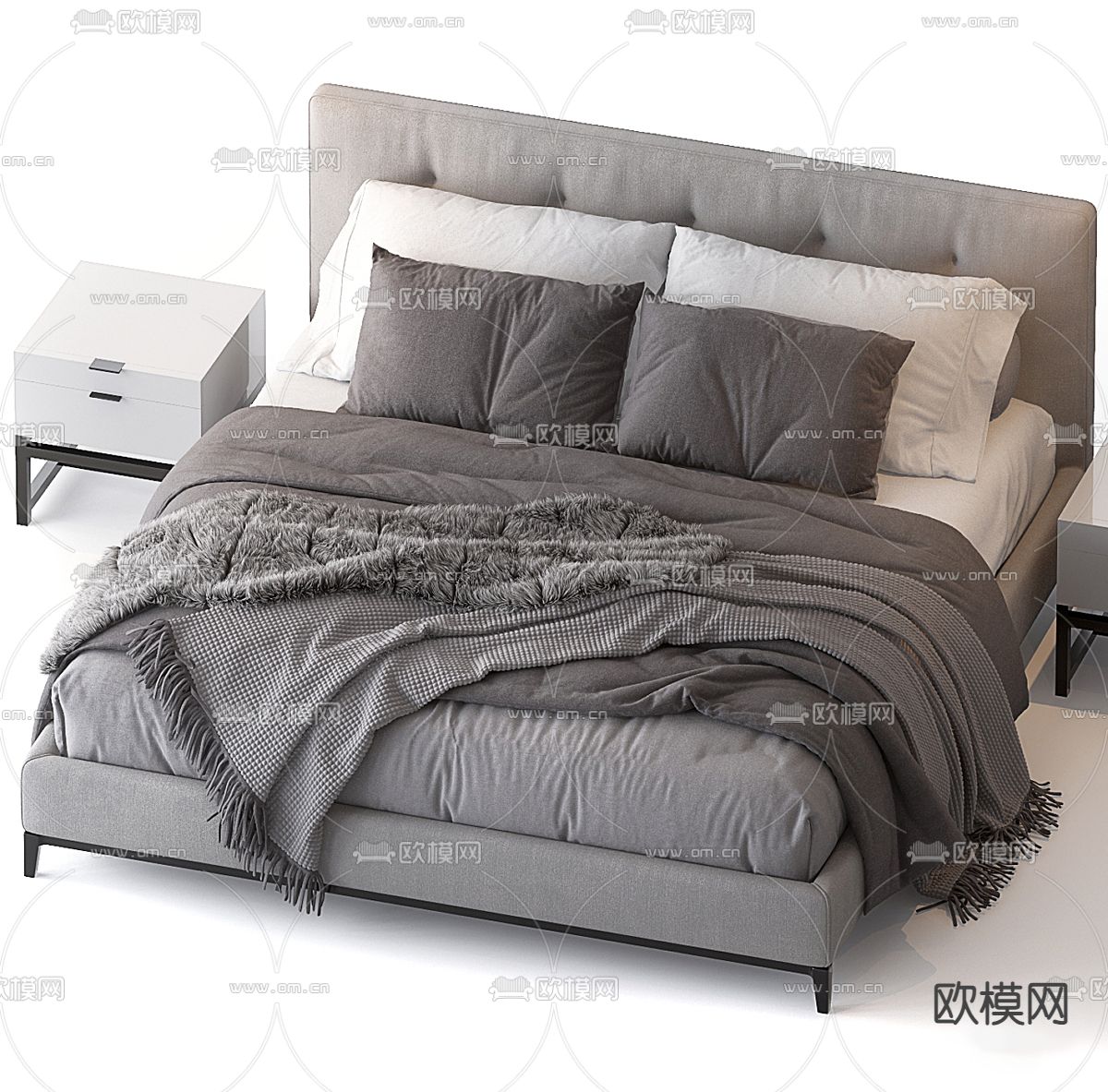 Minotti 双人床3d模型下载（渲染图2）