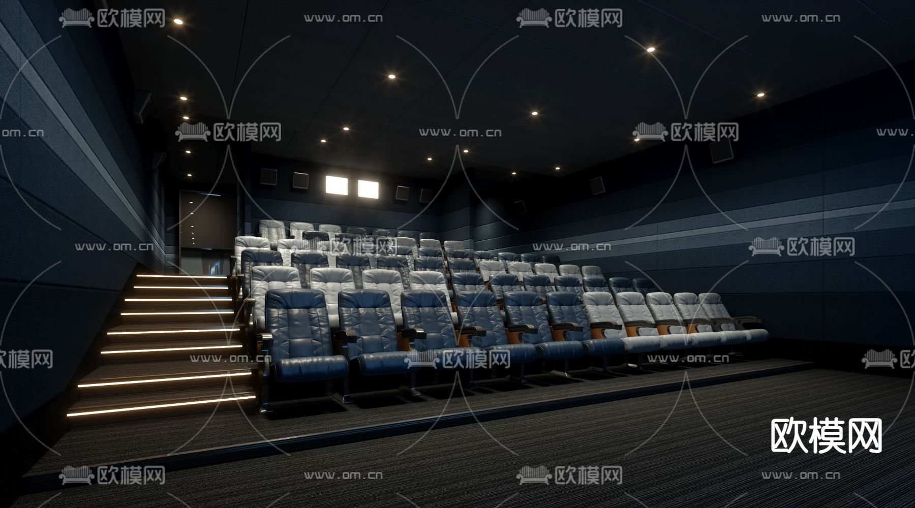 现代电影院 巨幕影厅su模型下载（渲染图1）
