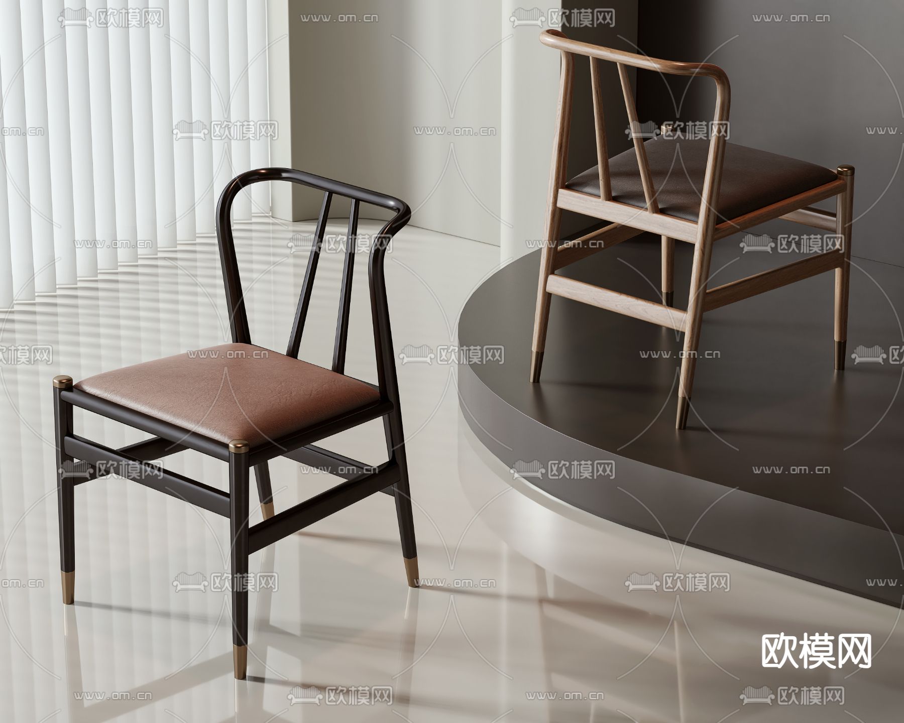 中古风椅子 餐椅3d模型下载