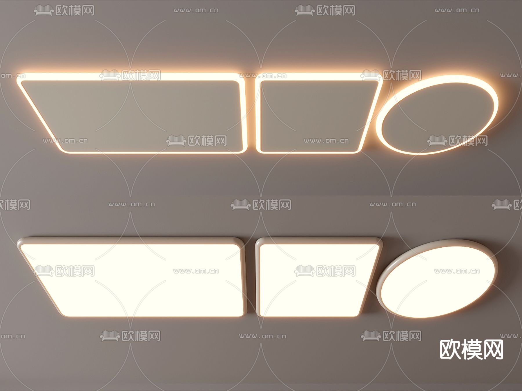 几何吸顶灯 卧室灯3d模型下载