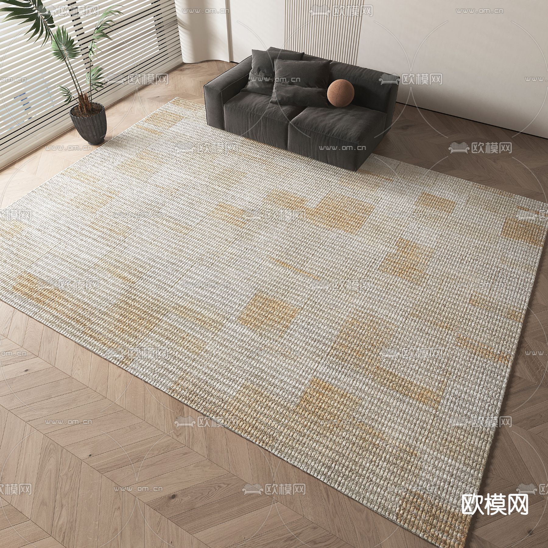 现代地毯3d模型下载