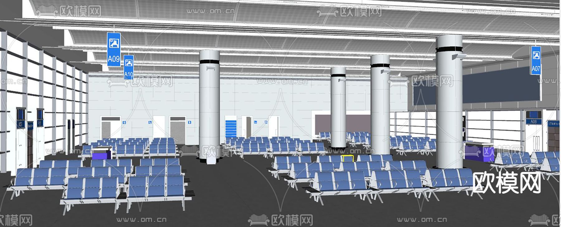 候车厅su模型下载（渲染图2）