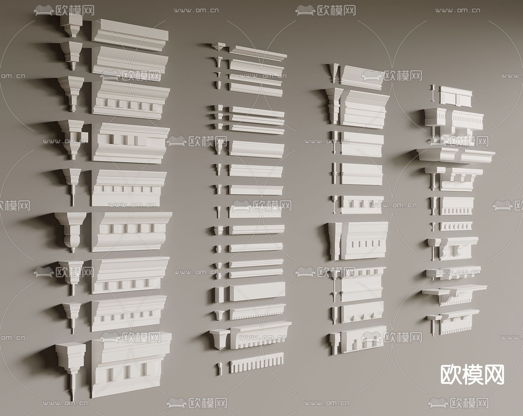石膏线 顶角线 阴角线 踢脚线3d下载