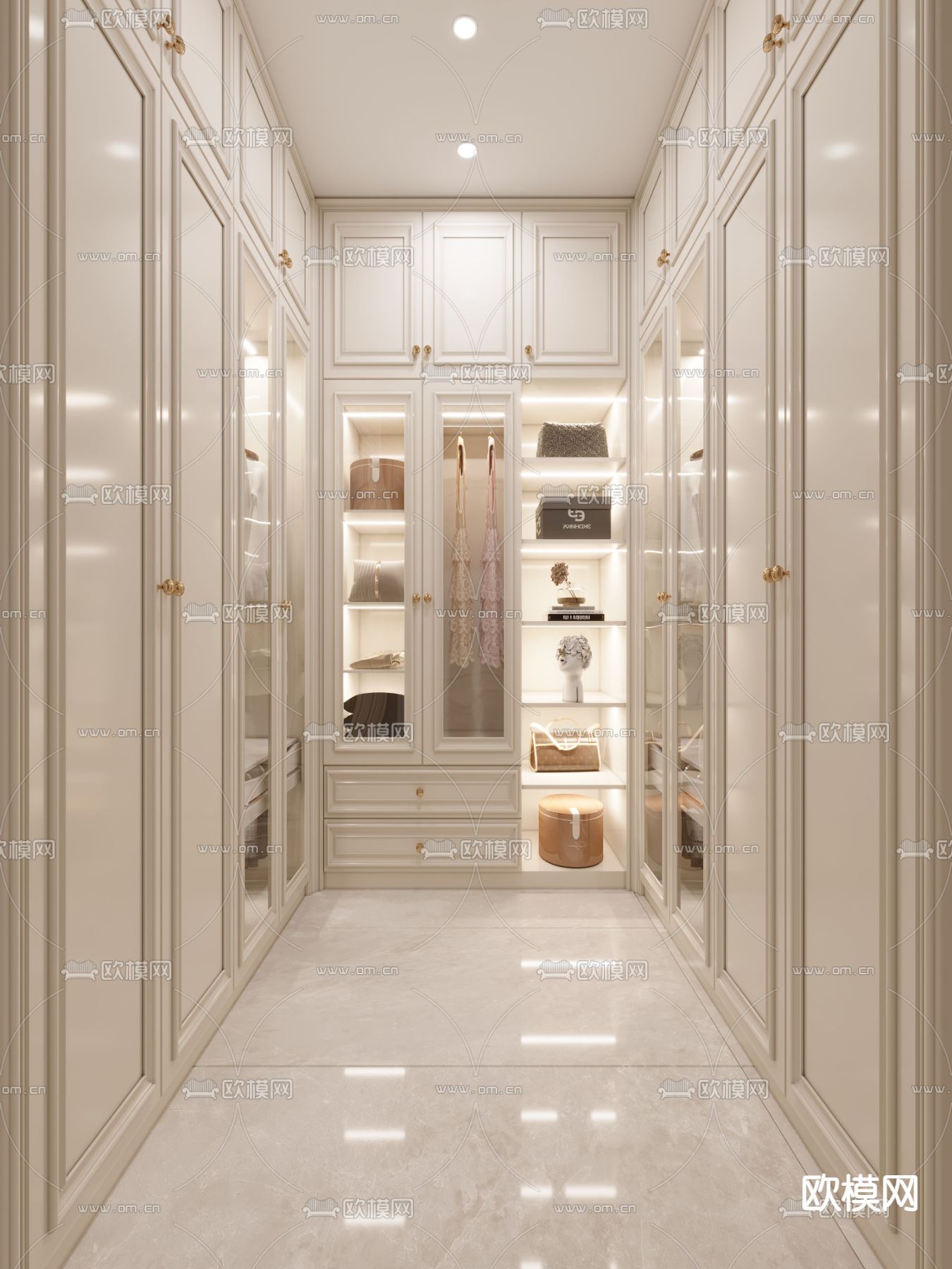 欧式衣帽间3d模型下载