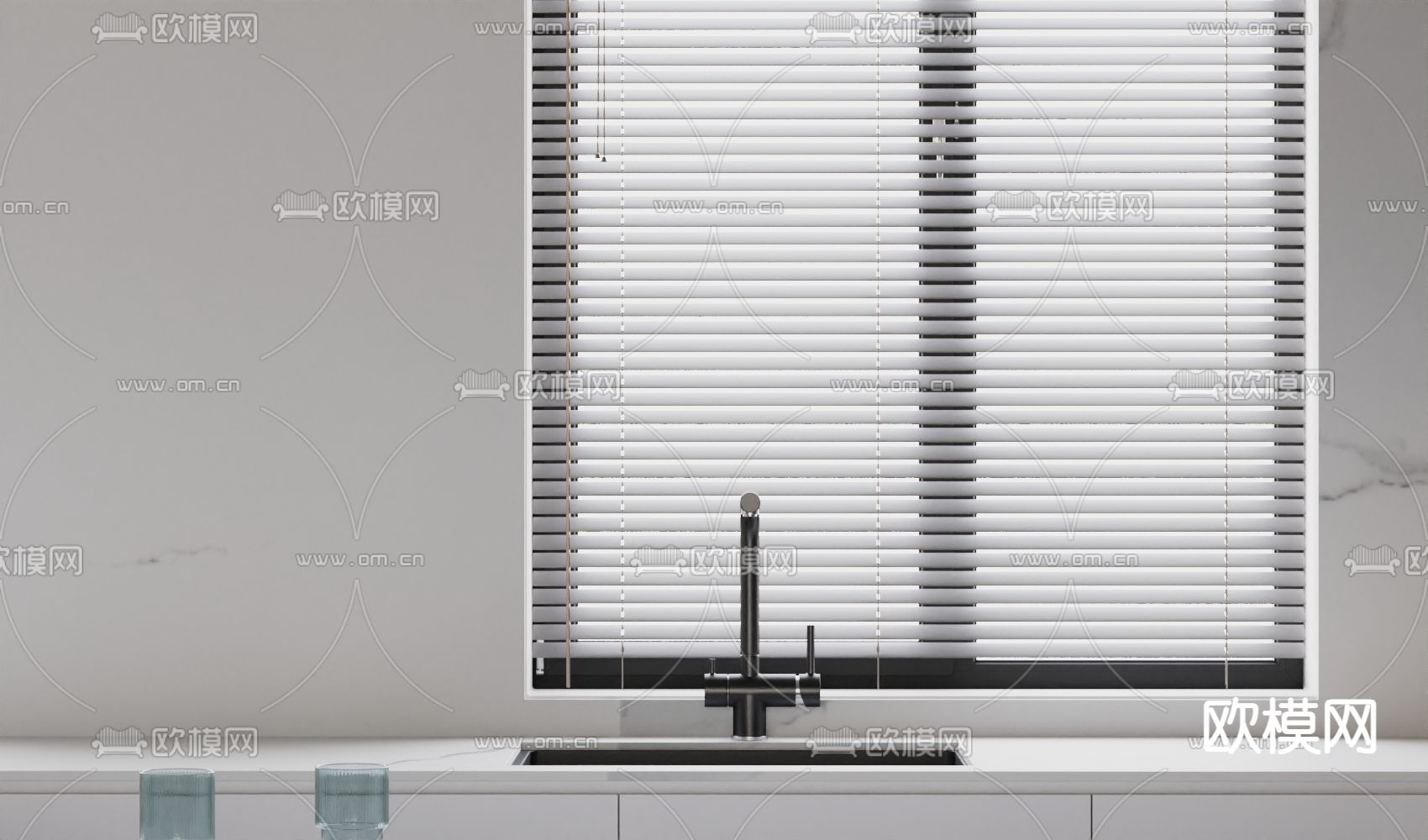 高级灰客餐厅su模型下载（渲染图8）