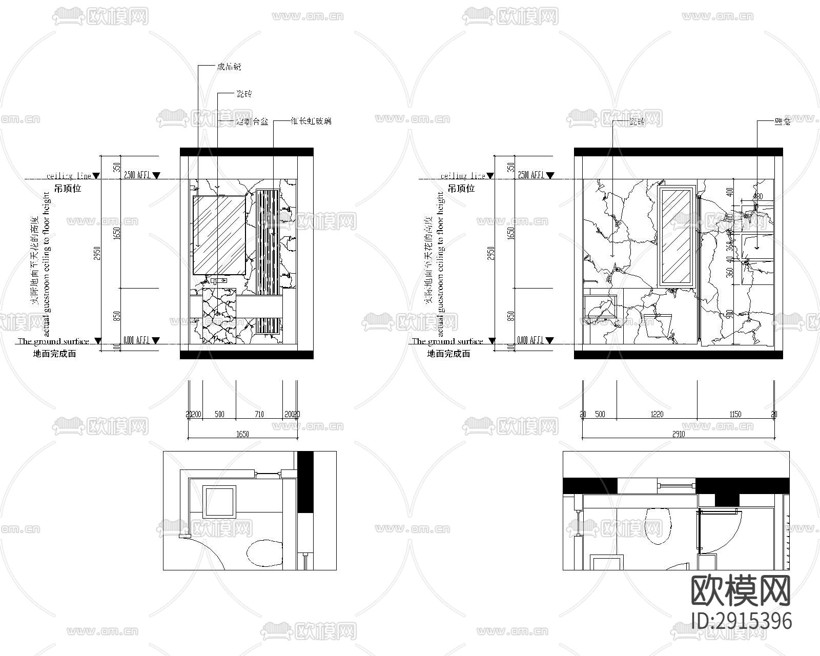 奶油风cad施工图下载（渲染图5）