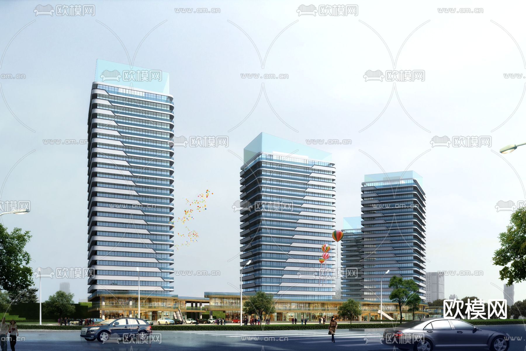 酒店外观免费3d模型下载