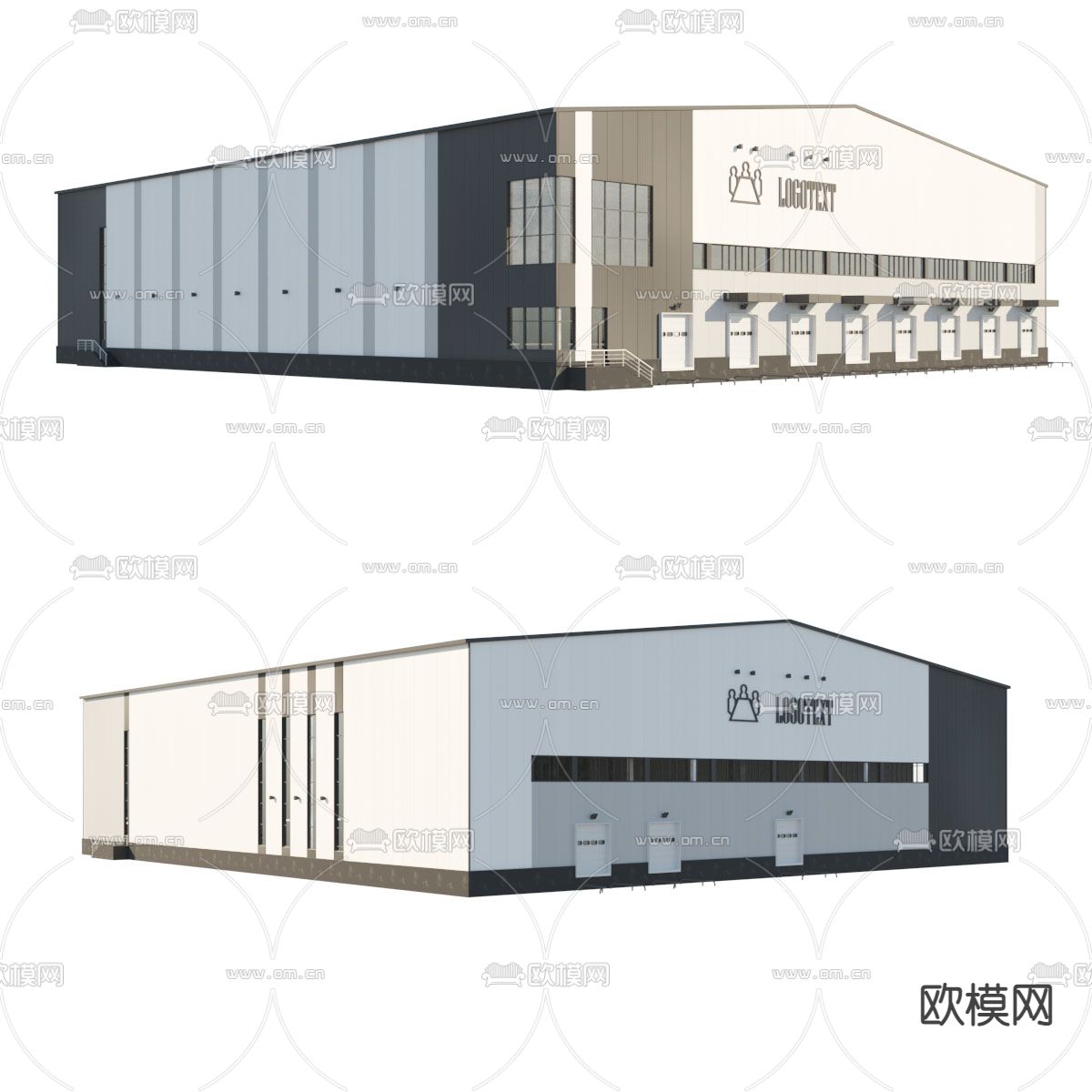 现代仓库 库房 厂房su模型下载（渲染图2）