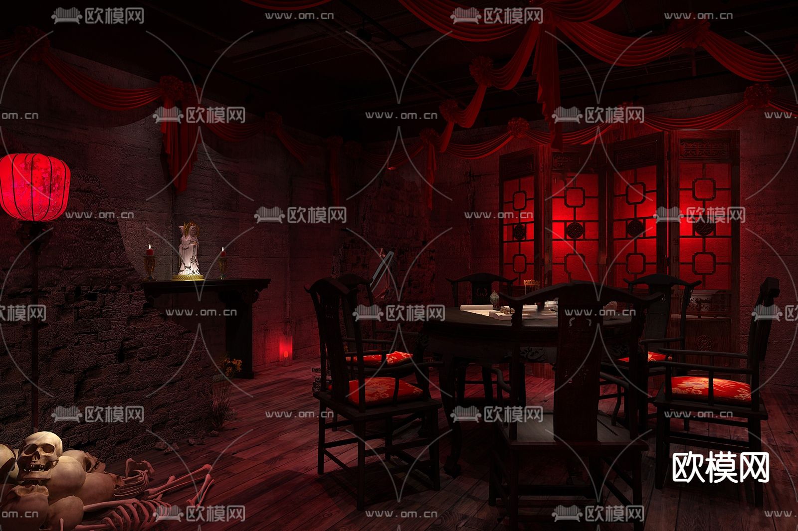 剧本杀 鬼屋3d模型下载（渲染图3）