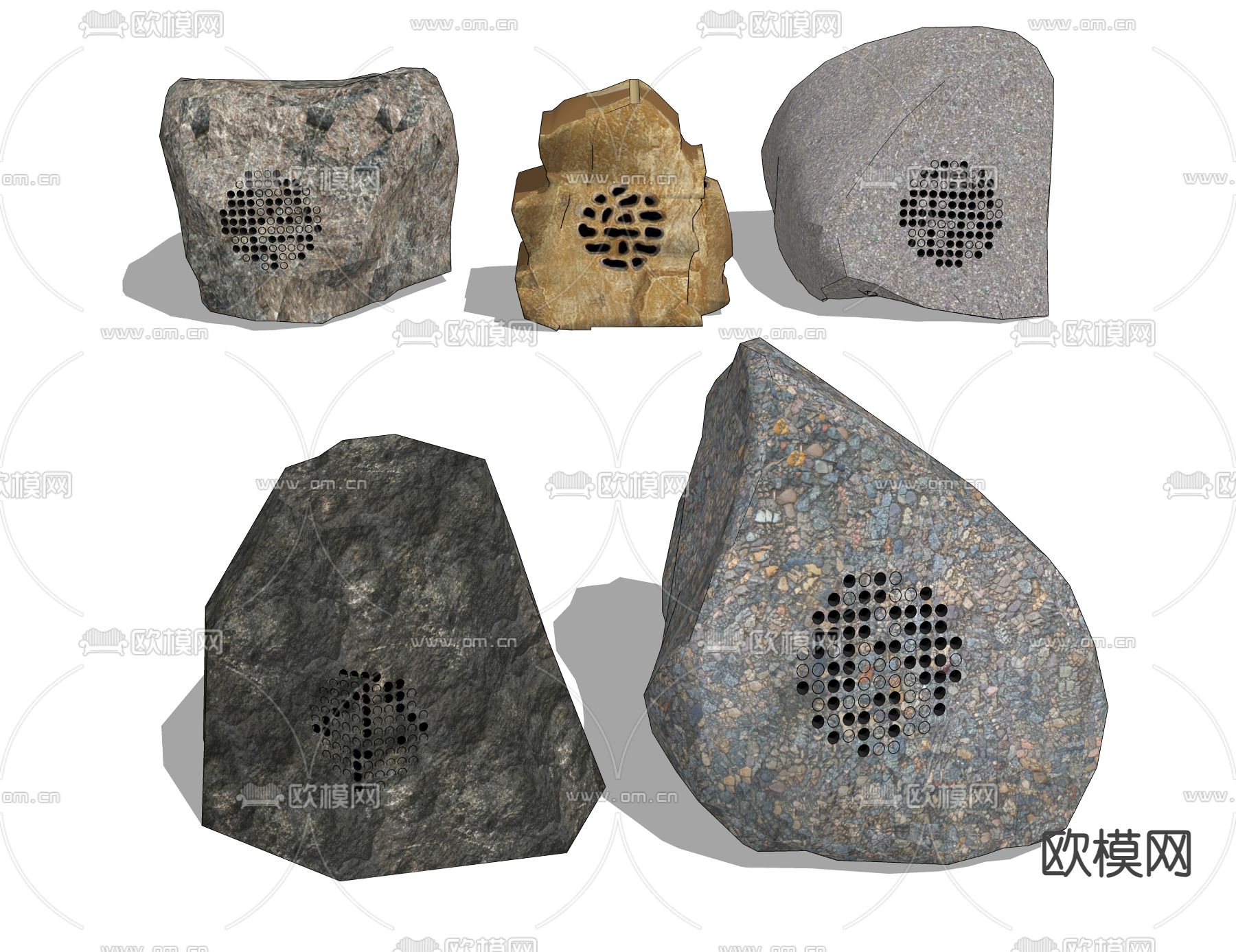 石头 景观小品 景观石su模型