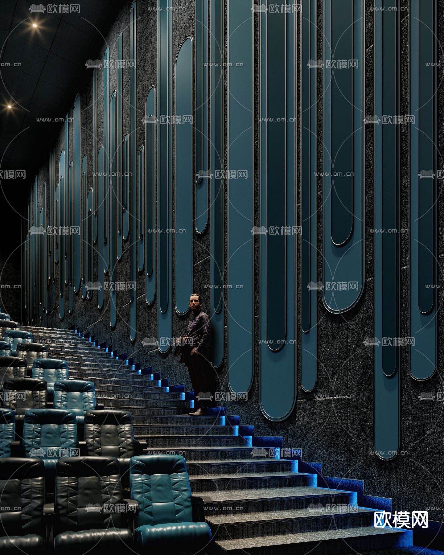 电影院影厅su模型下载（渲染图1）