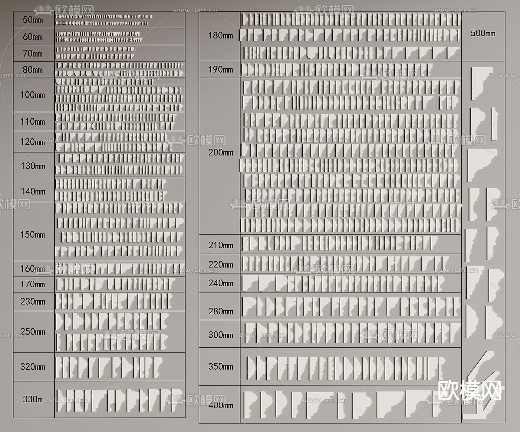 简欧石膏线 踢脚线 地脚线 天花角线3d模型下载