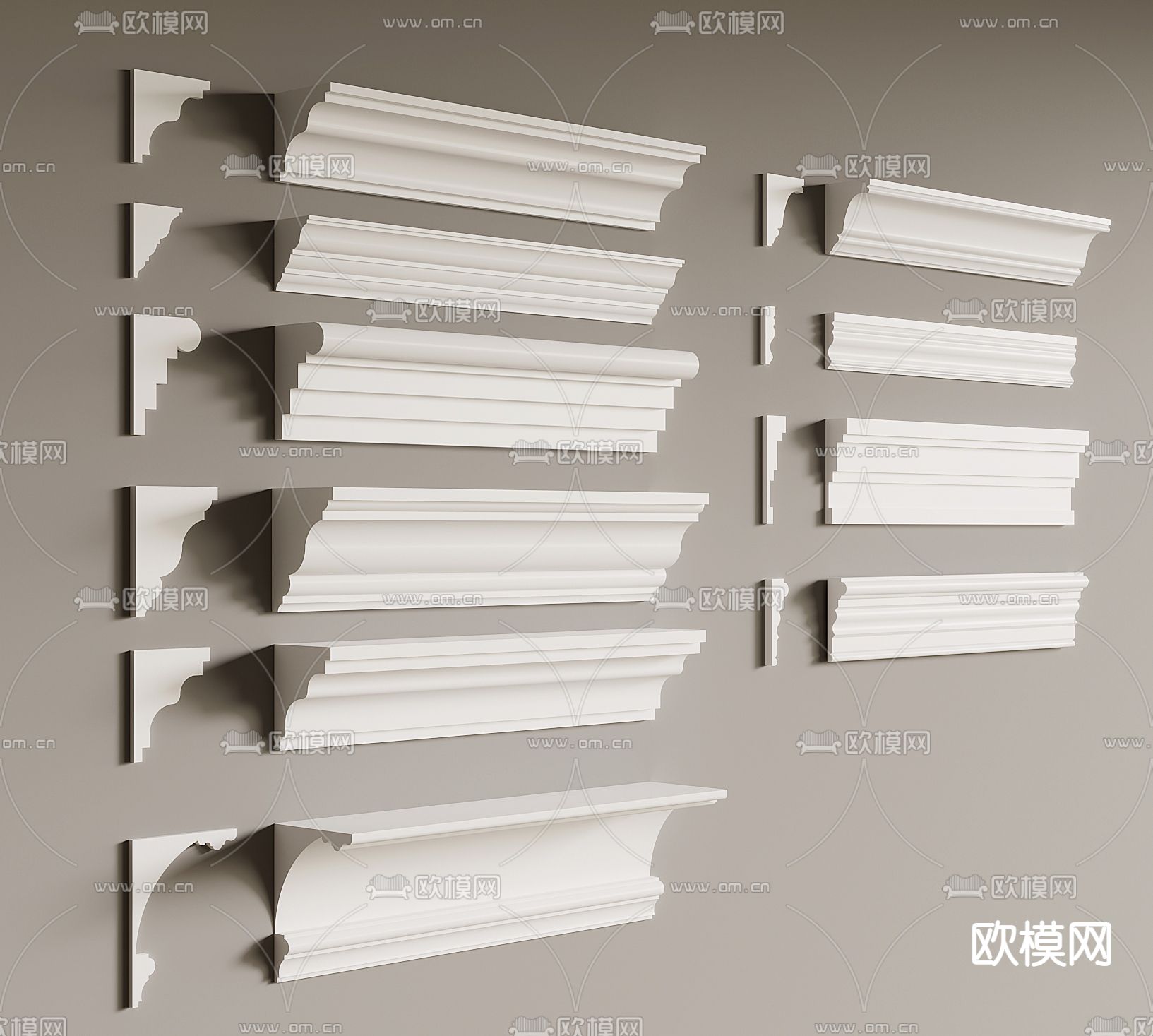 石膏线条 顶角线 阴角线3d模型下载