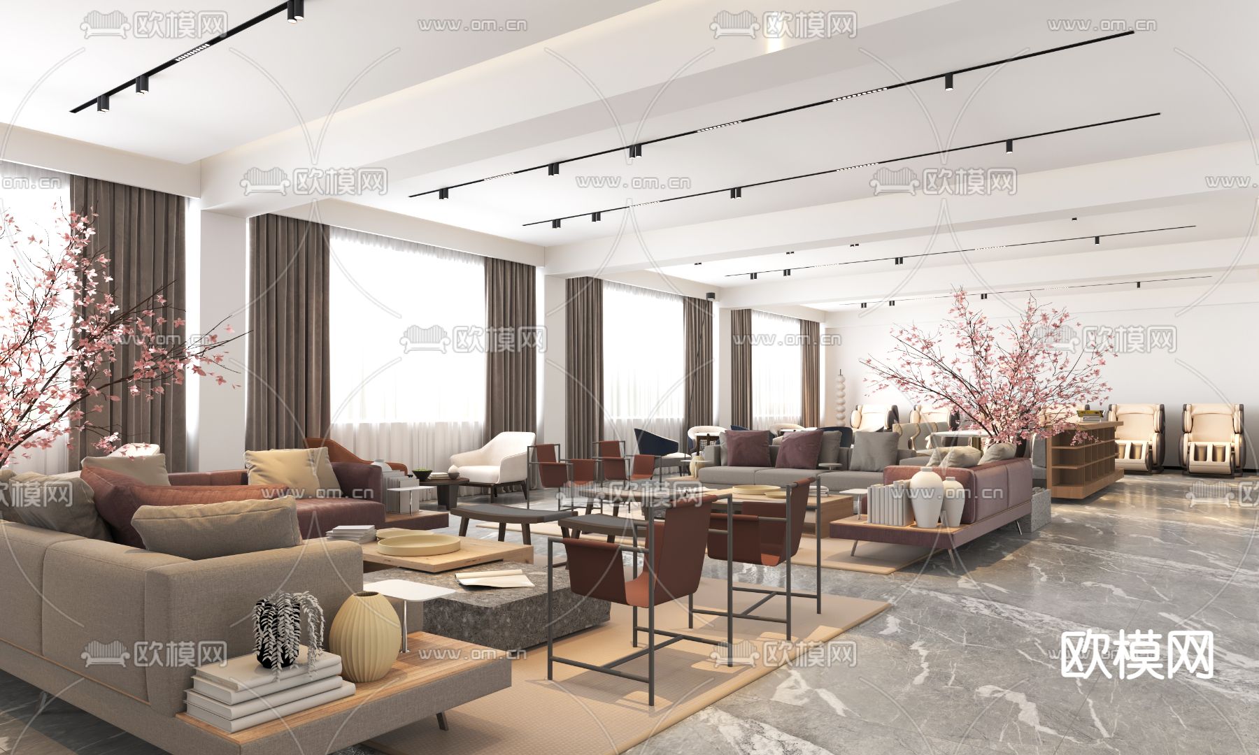 现代图书馆 书吧 休息区 茶水吧3d模型下载（渲染图5）