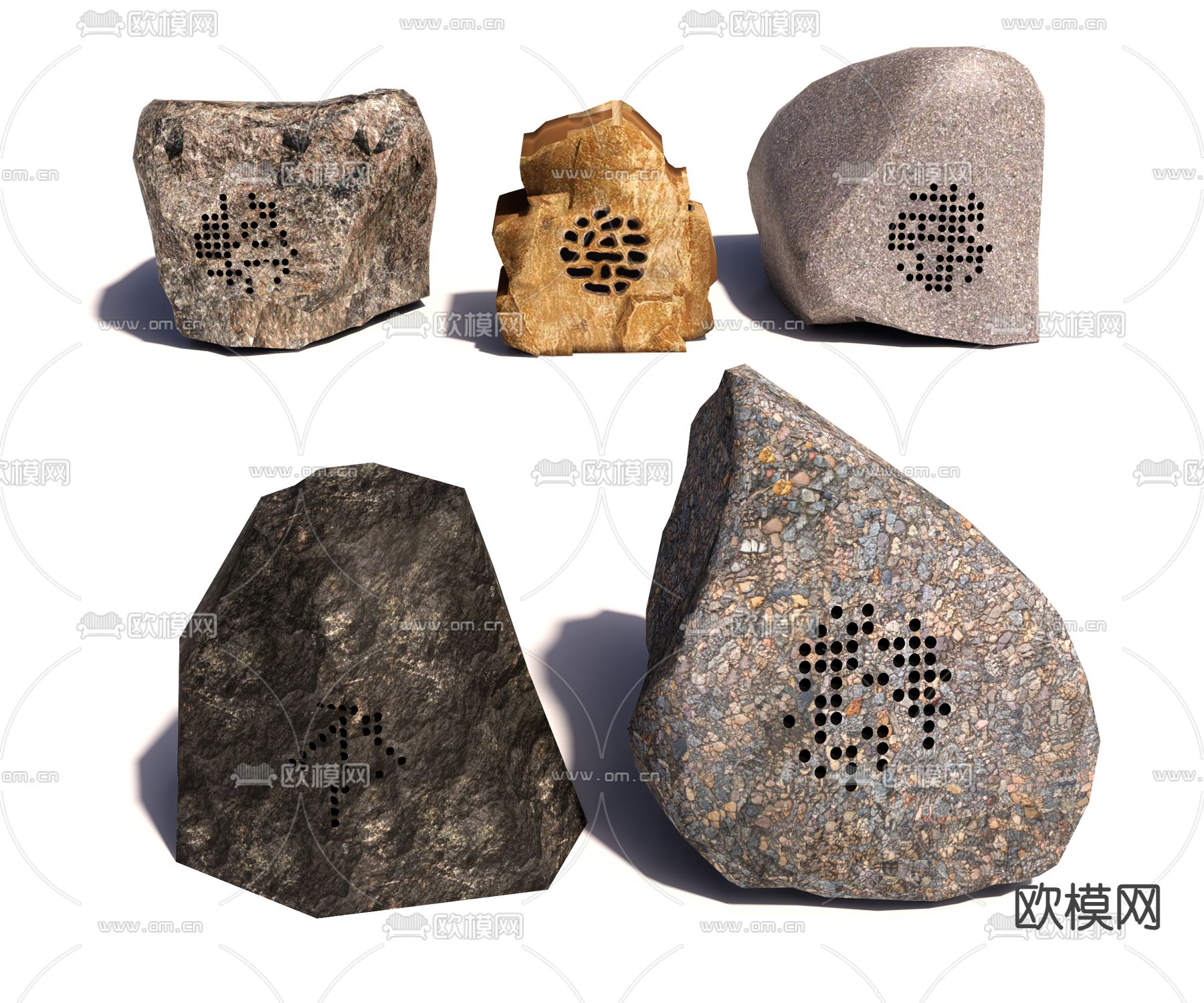 石头 景观小品 景观石su模型