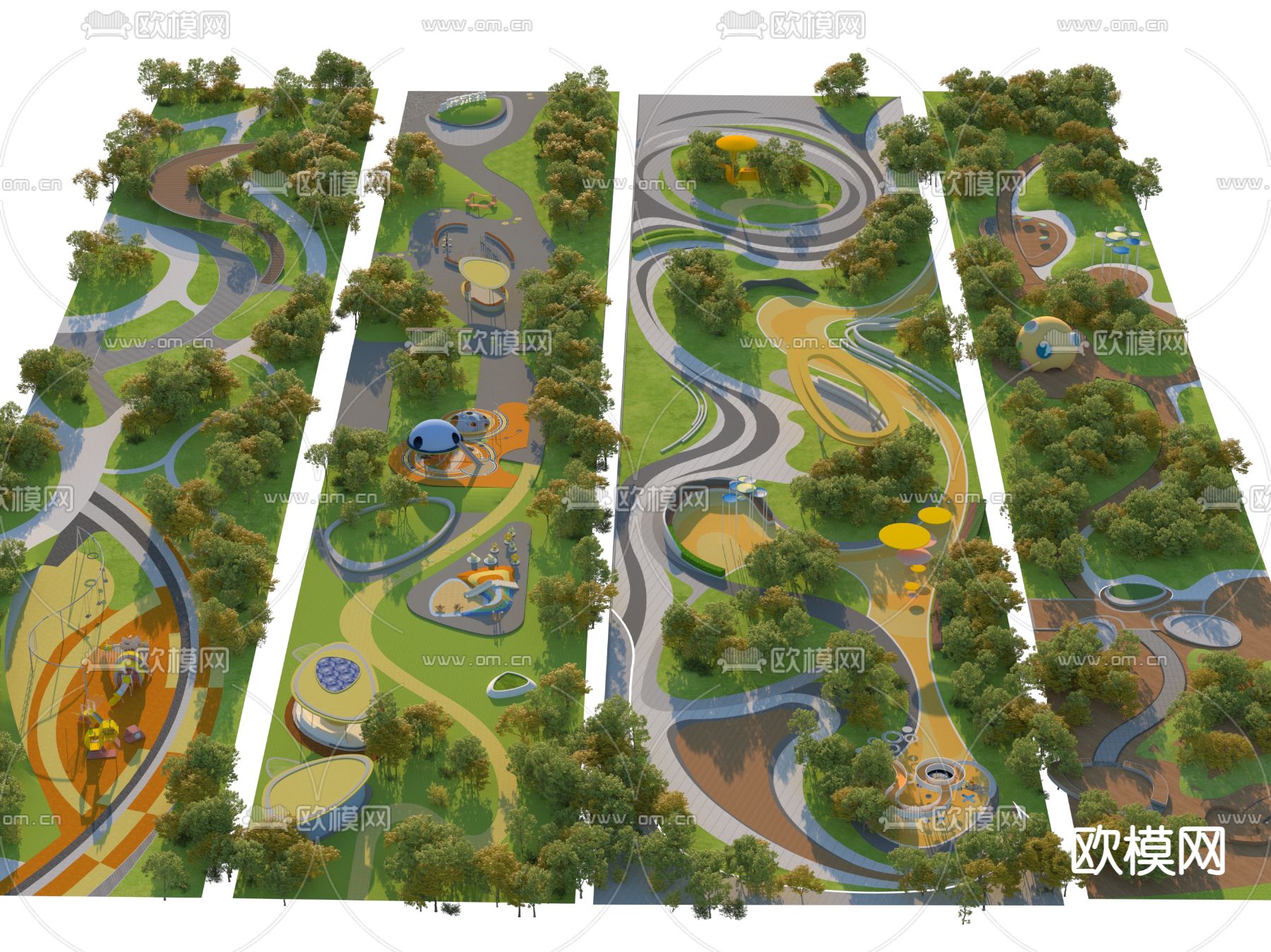 公园游乐场3d模型下载