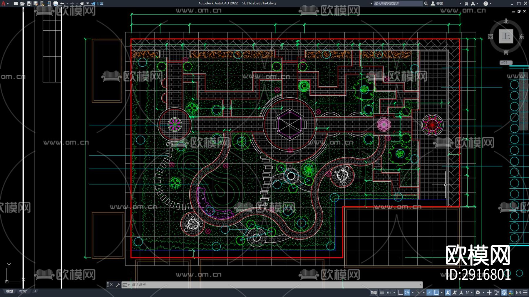 村子公园景观 公园景观 乡村公园 园林景观 小广场cad施工图下载（渲染图5）