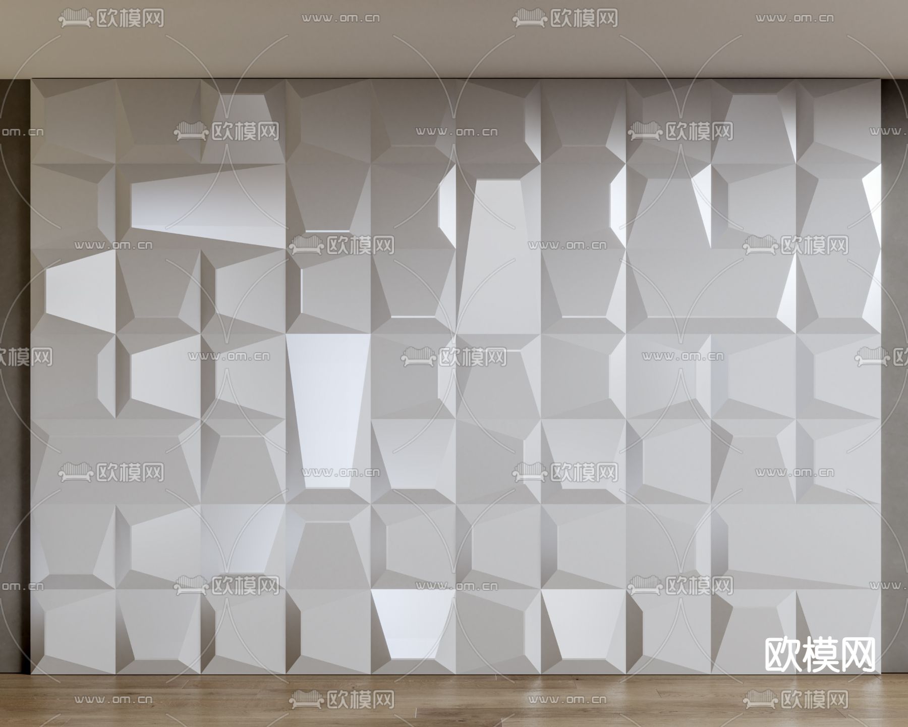 立体造型墙 背景墙su模型下载（渲染图1）