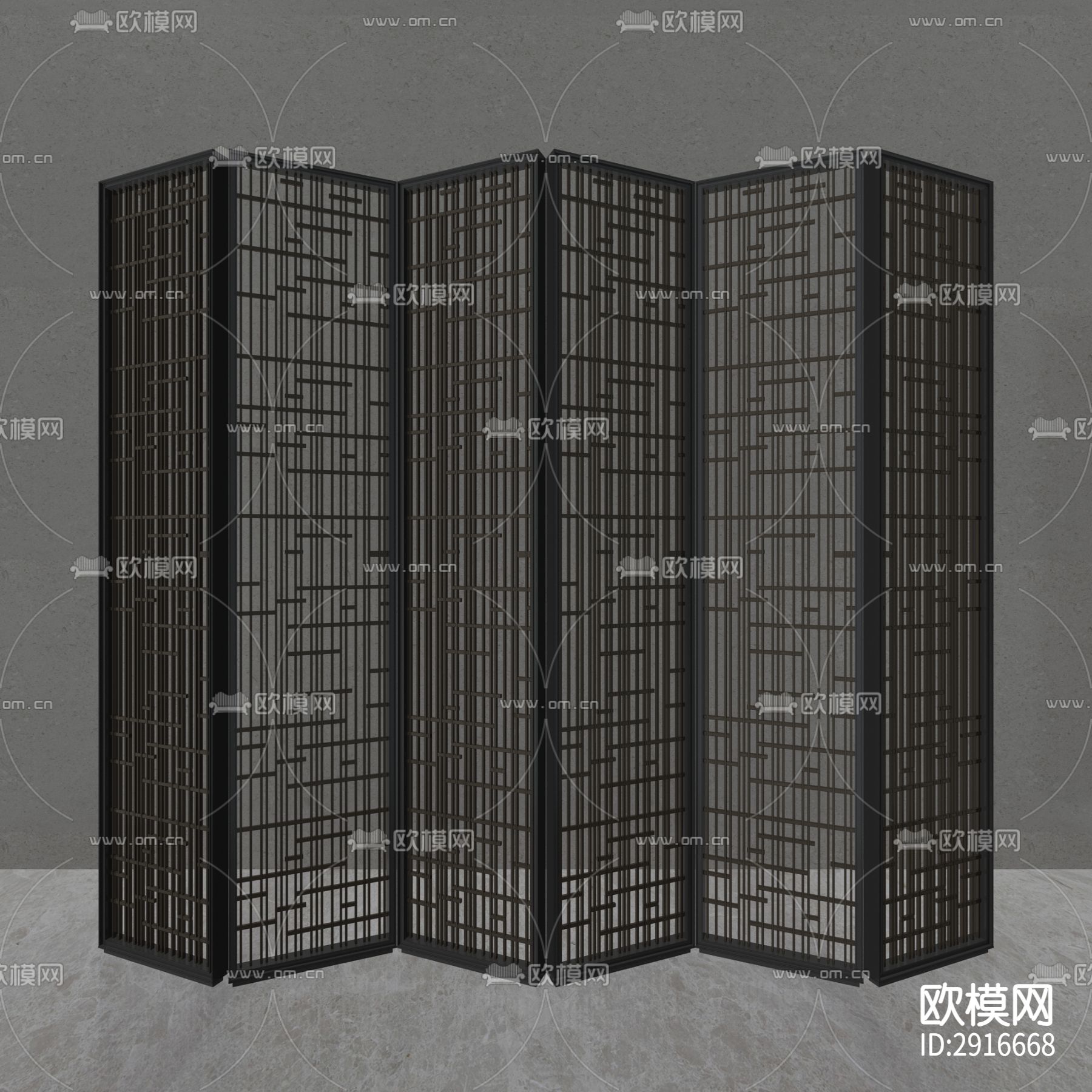 屏风cad大样图下载（渲染图8）
