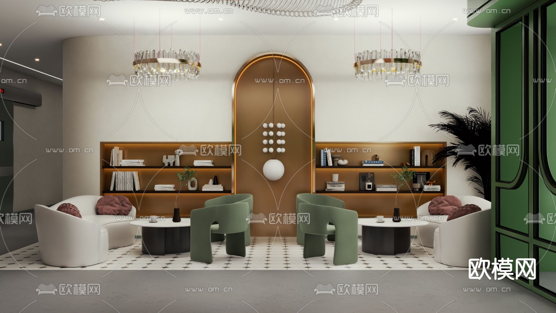 现代美容店免费3d模型下载（渲染图1）