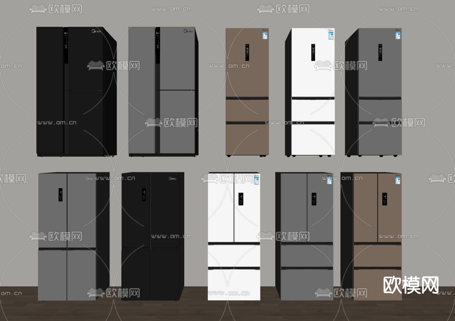 双门冰箱 智能冰箱su模型下载（渲染图2）