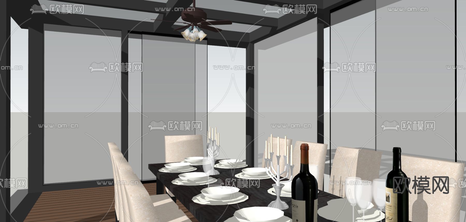 阳光房su模型下载（渲染图2）