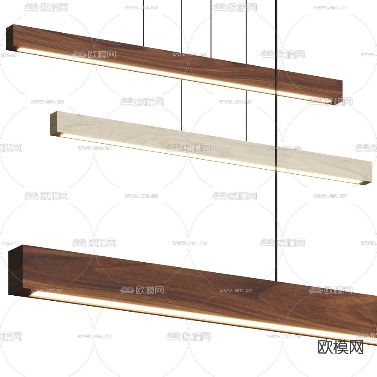条形吊灯 办公吊灯su模型下载（渲染图1）