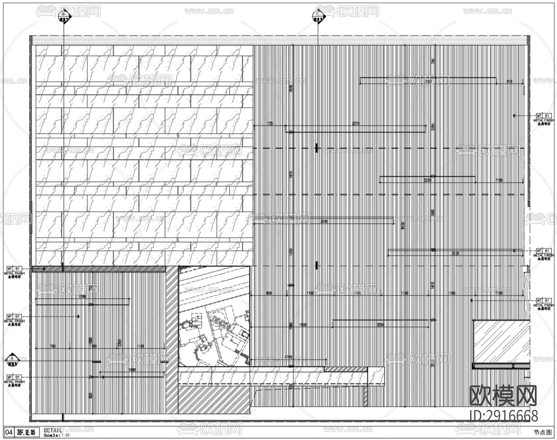 屏风cad大样图下载（渲染图5）