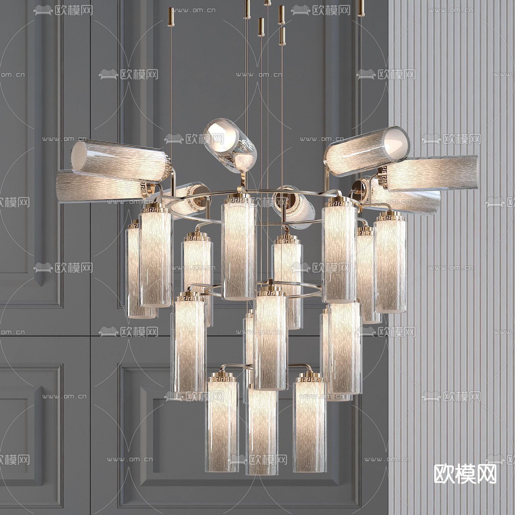 轻奢吊灯 大堂灯 装饰灯3d模型下载