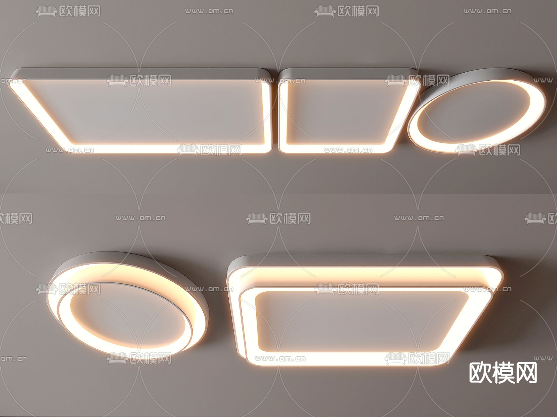 现代吸顶灯 卧室灯su模型下载（渲染图1）