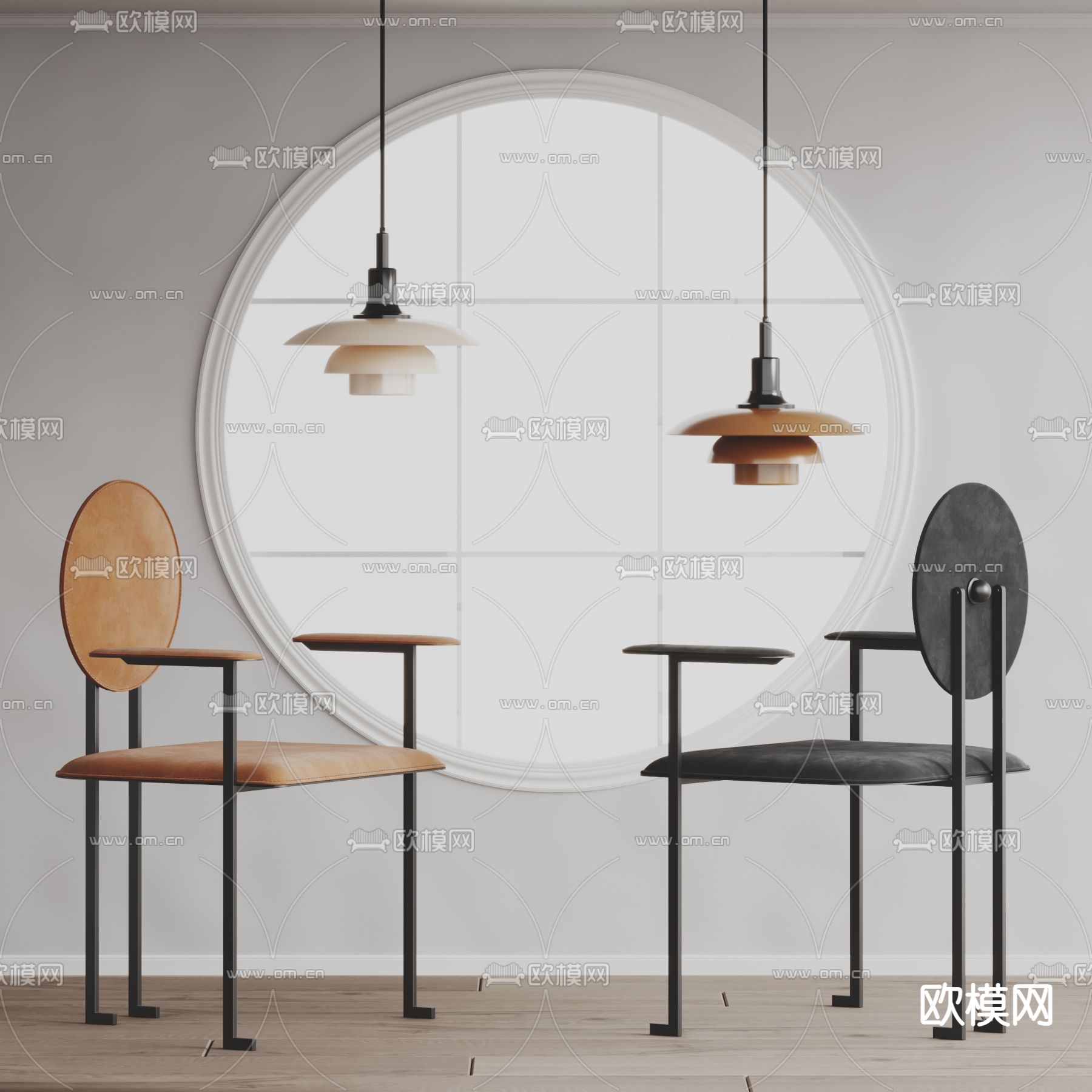 现代椅子 餐椅su模型下载（渲染图1）