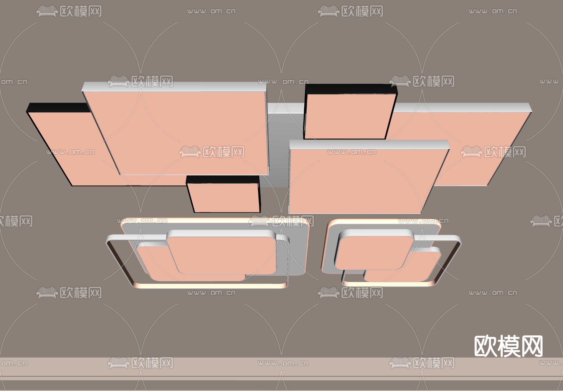 现代吸顶灯 卧室灯su模型下载（渲染图2）