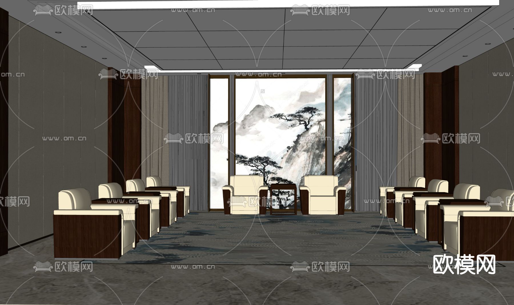 酒店贵宾室 会客室su模型下载（渲染图2）